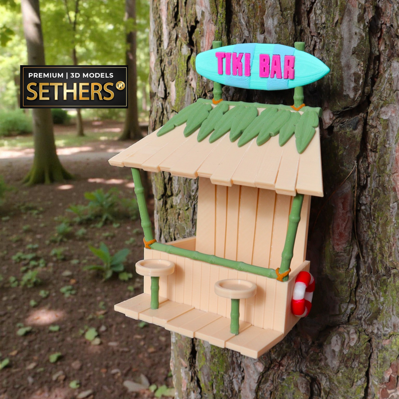Tiki Bar BirdHouse | 3D Printing Model Files