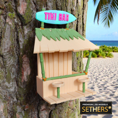 Tiki Bar BirdHouse | 3D Printing Model Files