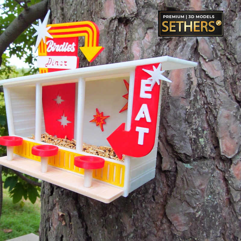 Birdies Diner BirdHouse | 3D Printing Model Files