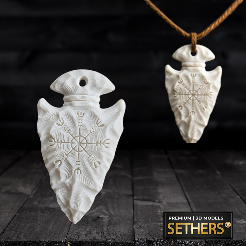 Tribal Arrowhead Pendant Amulet | Native American Indian | 3D Printing Models