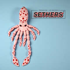 Articulated Squid in Shell | Print in Place | 3D Printer Model Files