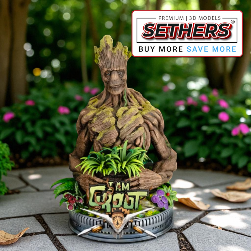 Groot Bust | Guardians of the Galaxy Marvel | 3D Printing STL Models