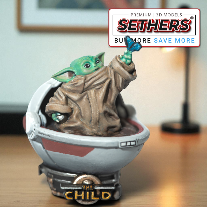 Grogu Baby Yoda Butterfly Reach | Star Wars | 3D Printing STL Models