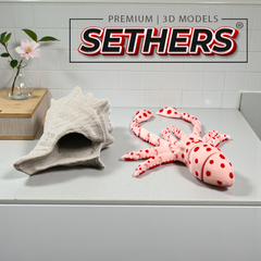 Articulated Squid in Shell | Print in Place | 3D Printer Model Files