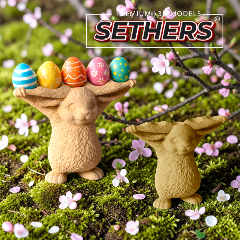 Easter Bunny Holding Eggs | 3D Printing Models at Sethers