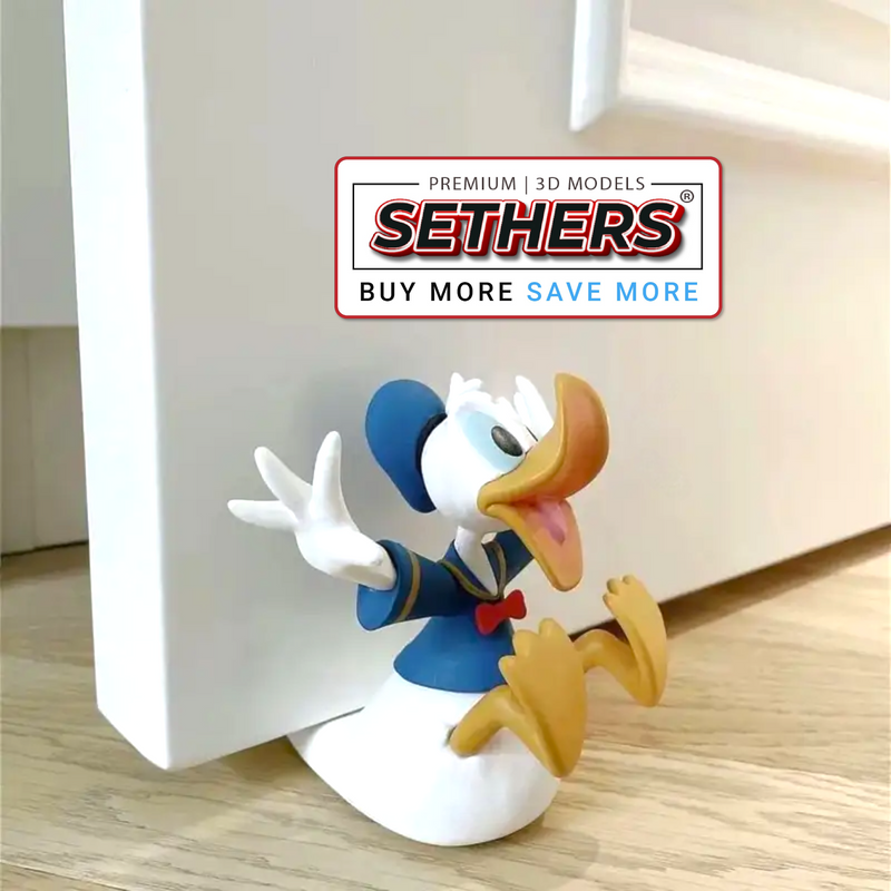 Download the Donald Duck Door Stop | Sethers Premium 3D Printing STL Models that are fun, functional, and perfect for Walt DisneyDisney fans. Easy Fast Print