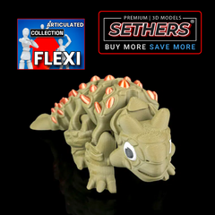 Ankylosaurus Dinosaur | Flexi Articulated | 3D Printing STL Models