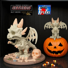 Halloween Dragon Skeleton | Articulated | 3D Printer Model Files