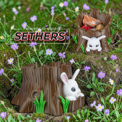 Easter Bunny Tree Stump Candy Bowl | 3D Printing Models