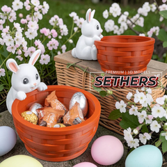 Easter Bunny Weave Basket Candy Bowl | 3D Printing Models