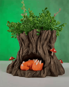 Dragon Sleeping Stump Planter | Flower Pot | 3D Printing Model Files