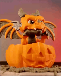 Halloween Dragon with Egg Pumpkin Shell | Articulated | 3D Printer Model Files