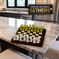 Organic Chess Set with Custom Storage Case | 3D Printing Models