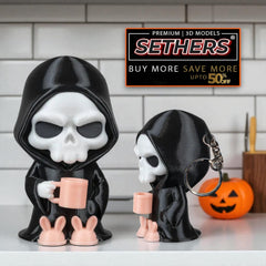 Skeleton Coffee Coffin Break | KeyChain | 3D Printing STL Grim Reaper