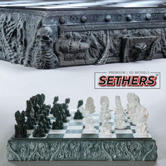 Demon Chess Set | Board Storage | Complete Set | 3D Printing Models