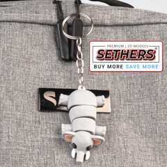 Elephant | Flexi Articulated | KeyChain | 3D Printing STL Models