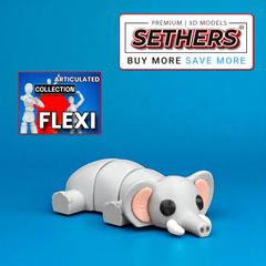 Elephant | Flexi Articulated | KeyChain | 3D Printing STL Models
