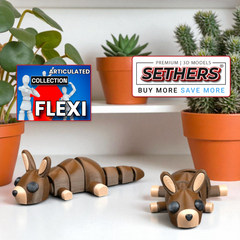 Kangaroo | Flexi Articulated | KeyChain | 3D Printing STL Models