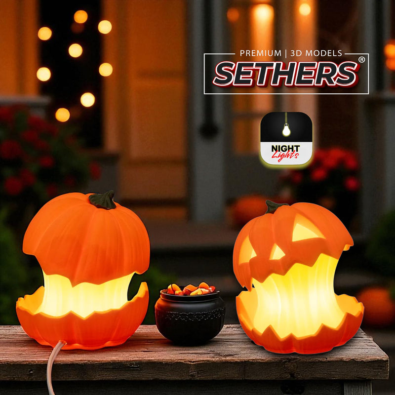 Glowing Halloween Pumpkin Guts Night Light | 3D Printer Model Files