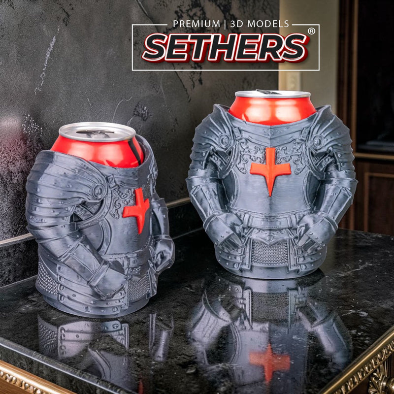 Knight's Armor - Beer Can Holder Koozie | Best 3D Printing Models