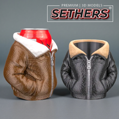 Leather Jacket  - Beer Can Holder Koozie | Best 3D Printing Models