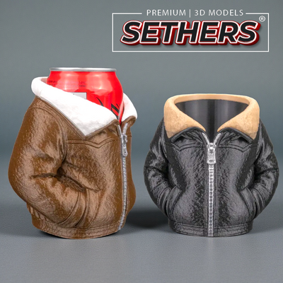 Leather Jacket  - Beer Can Holder Koozie | Best 3D Printing Models