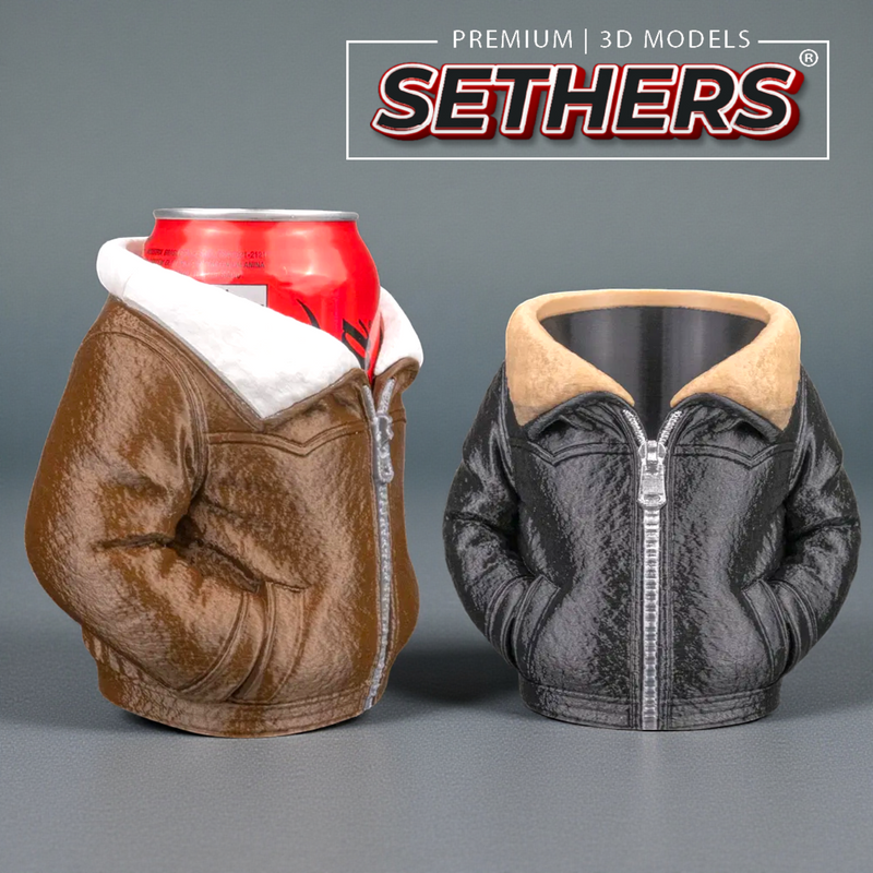 Leather Jacket  - Beer Can Holder Koozie | Best 3D Printing Models