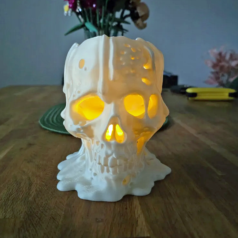 Melting Skull Tea Light Candle | 3D Printer Model Files