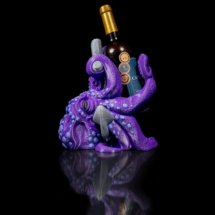 Merlot Octopus Wine Bottle Holder | 3D Printer Model Files