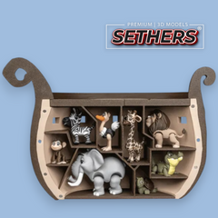 Ark with Inside Animal Storage and Noah | Noah's Ark | 3D Printing