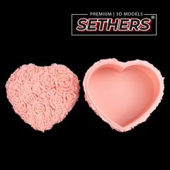 Rose Heart Shape Candy Container | 3D Printer Model Files