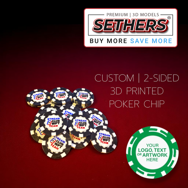 CUSTOM DESIGNED | POKER CHIP 3D PRINTED | BOTH SIDES