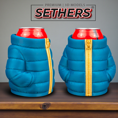 Puffer Jacket  - Beer Can Holder Koozie | Best 3D Printing Models