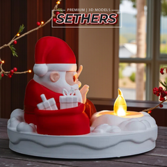Santa Reindeer Bonfire Tea Light | Christmas Decor | 3D Printer Model Files