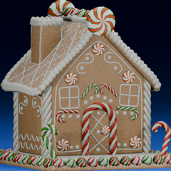 Christmas Candy Cane Gingerbread House | 3D Printer Model Files