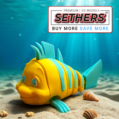 Flounder Little Mermaid | Articulated Flexi | Best 3D Printing Model Files