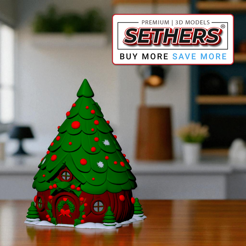 Christmas Tree Santa Claus Gingerbread House | 3D Printing Models