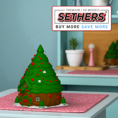 Christmas Tree Santa Claus Gingerbread House | 3D Printing Models