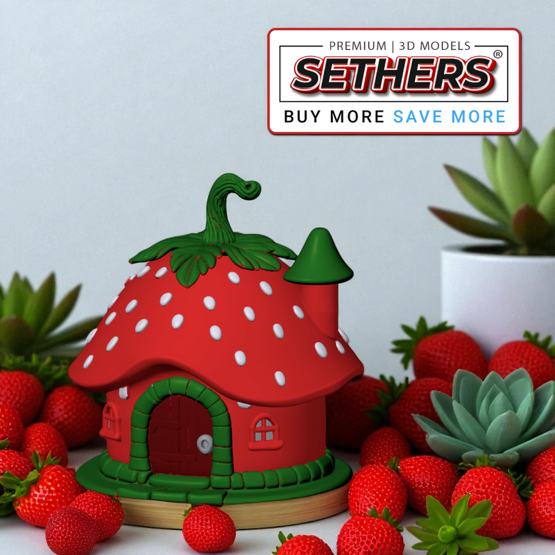 Strawberry Cottage House | Best 3D Printing Model Files by Sethers