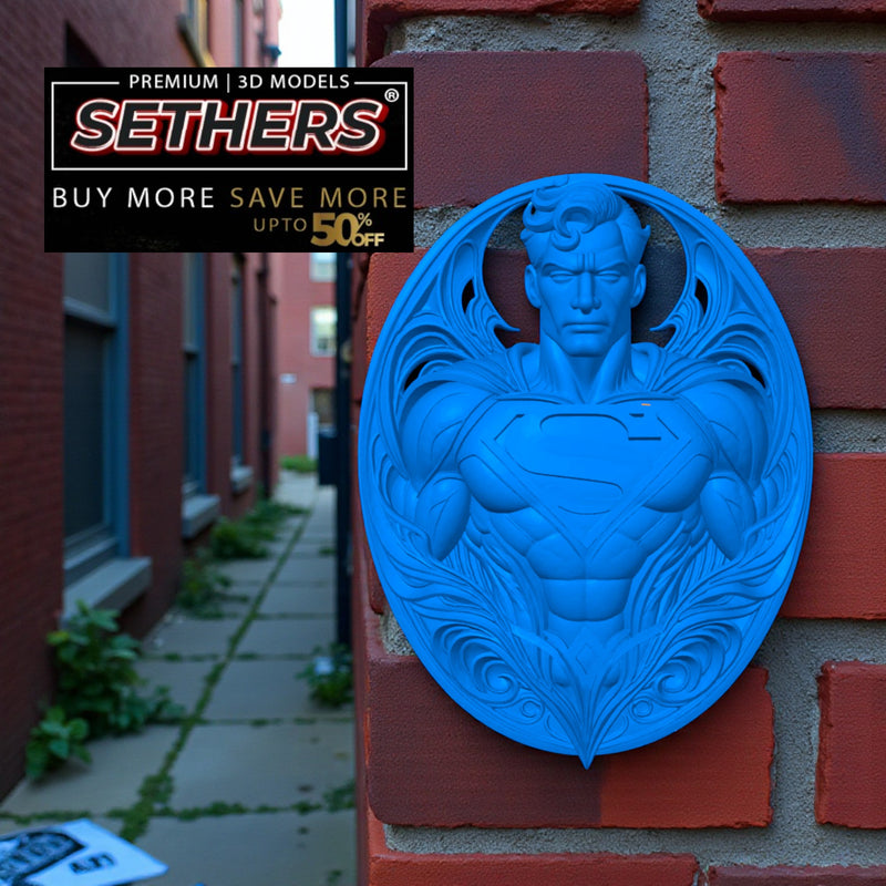 Superman | Wall Art with Keyhole | Best 3D Printing Models