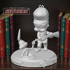 Elmer Fudd Bugs Bunny Gun Finger Diorama Sculpture | 3D Printing Models