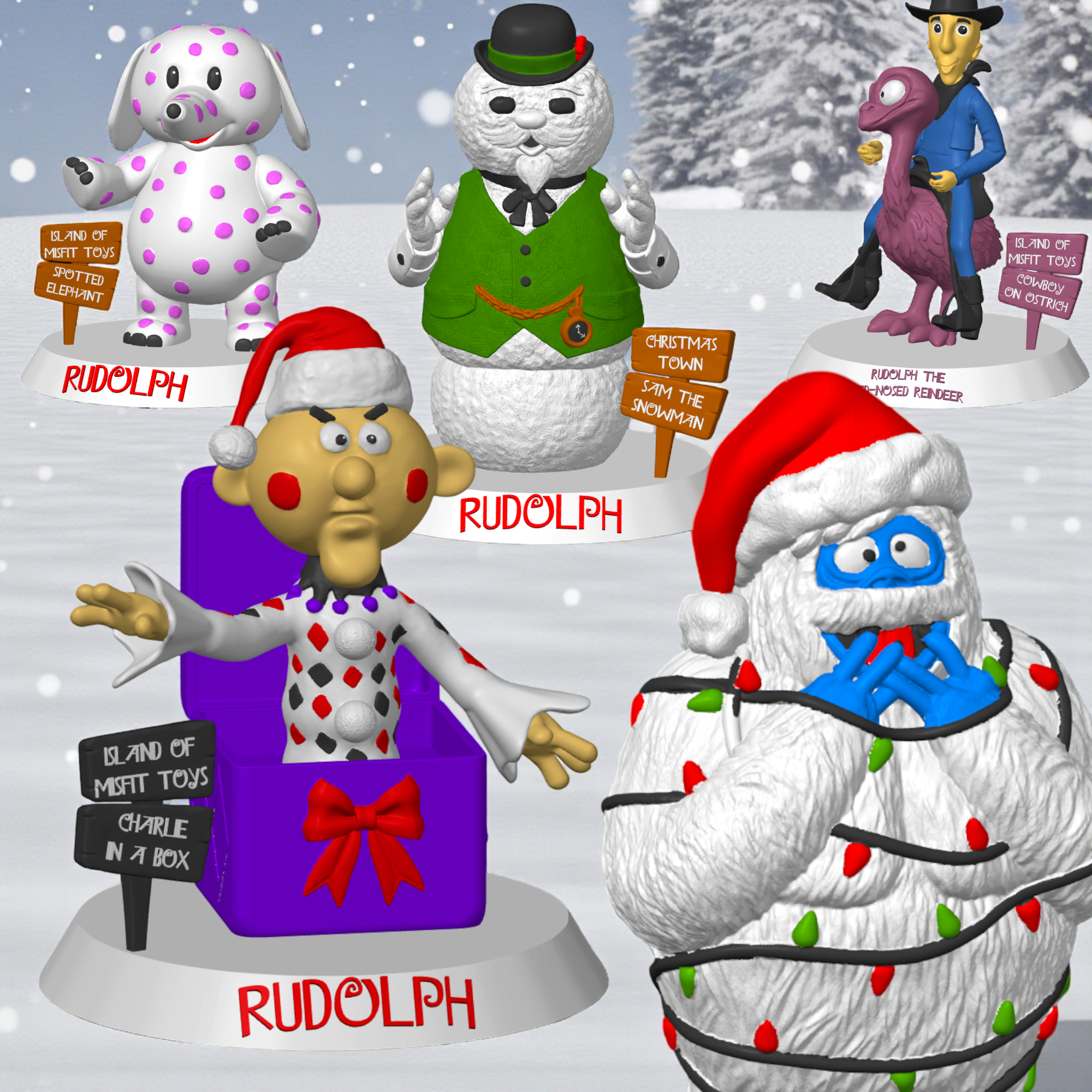 Rudolph the Red-Nosed Reindeer Collection 3D Printing Model Files