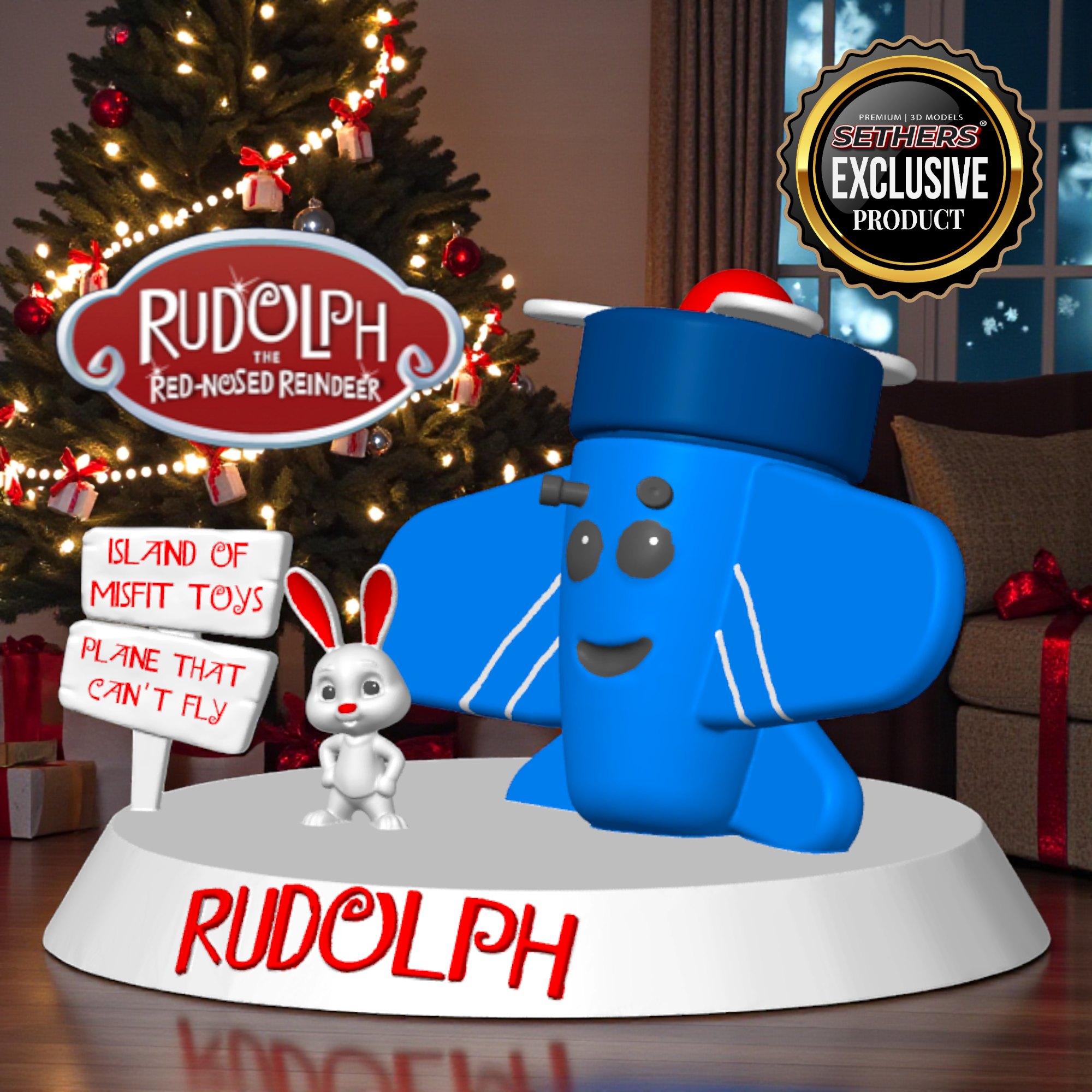 Sacho Rudolph Model Plane that Can't Fly Rudolph the Red-Nosed Reindeer 3D Printing Models