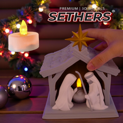 Nativity Tea Light | Christmas Decor |  | 3D Printer Model Files