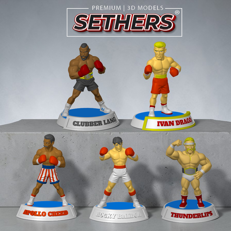 Rocky Sculptures Complete Set of 5 | Best 3D Printing Models