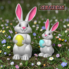Easter Bunny Holding Egg Decoration | 3D Printing Models at Sethers