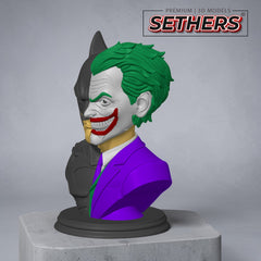 Dual-Face Batman and Joker Bust | Headphone Stand | 3D Printer Model Files