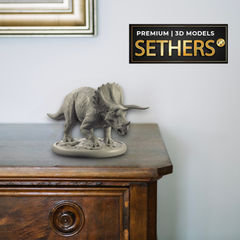 Triceratops Dinosaur Sculpture Diorama | 3D Printing Models