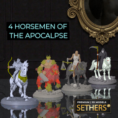 4 Four Horsemen of the Apocalypse | Book of Revelation | 3D Printing Models