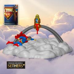 Superman Supergirl flying by Gateway Arch St. Louis MO | 3D Printing Models